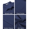 image:imageCOOFANDY Mens Casual Button Down Shirts Short Sleeve Textured Summer Beach Shirt with PocketNavy Blue