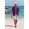 image:imageCOOFANDY Mens Casual Button Down Shirts Short Sleeve Textured Summer Beach Shirt with PocketPurple
