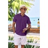 image:imageCOOFANDY Mens Casual Button Down Shirts Short Sleeve Textured Summer Beach Shirt with PocketPurple