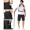 image:imageCOOFANDY Mens Casual Cargo Shorts 10 Drawstring Elastic Waist Shorts Summer Cotton Chino Work Shorts with 6 PocketsBlack