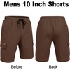 image:imageCOOFANDY Mens Casual Cargo Shorts 10 Drawstring Elastic Waist Shorts Summer Cotton Chino Work Shorts with 6 PocketsBrown