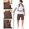 image:imageCOOFANDY Mens Casual Cargo Shorts 10 Drawstring Elastic Waist Shorts Summer Cotton Chino Work Shorts with 6 PocketsBrown