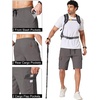 image:imageCOOFANDY Mens Casual Cargo Shorts 10 Drawstring Elastic Waist Shorts Summer Cotton Chino Work Shorts with 6 PocketsDark Grey