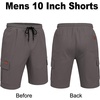 image:imageCOOFANDY Mens Casual Cargo Shorts 10 Drawstring Elastic Waist Shorts Summer Cotton Chino Work Shorts with 6 PocketsDark Grey
