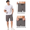 image:imageCOOFANDY Mens Casual Cargo Shorts 10 Drawstring Elastic Waist Shorts Summer Cotton Chino Work Shorts with 6 PocketsDark Grey