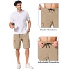 image:imageCOOFANDY Mens Casual Cargo Shorts 10 Drawstring Elastic Waist Shorts Summer Cotton Chino Work Shorts with 6 PocketsKhaki