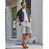 image:imageCOOFANDY Mens Casual Cargo Shorts 10 Drawstring Elastic Waist Shorts Summer Cotton Chino Work Shorts with 6 PocketsLight Grey