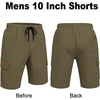 image:imageCOOFANDY Mens Casual Cargo Shorts 10 Drawstring Elastic Waist Shorts Summer Cotton Chino Work Shorts with 6 PocketsOlive Green