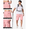 image:imageCOOFANDY Mens Casual Cargo Shorts 10 Drawstring Elastic Waist Shorts Summer Cotton Chino Work Shorts with 6 PocketsPink