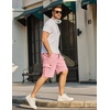 image:imageCOOFANDY Mens Casual Cargo Shorts 10 Drawstring Elastic Waist Shorts Summer Cotton Chino Work Shorts with 6 PocketsPink