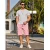 image:imageCOOFANDY Mens Casual Cargo Shorts 10 Drawstring Elastic Waist Shorts Summer Cotton Chino Work Shorts with 6 PocketsPink