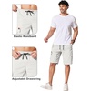 image:imageCOOFANDY Mens Casual Cargo Shorts 10 Drawstring Elastic Waist Shorts Summer Cotton Chino Work Shorts with 6 PocketsWhite
