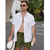 image:imageCOOFANDY Mens Casual Cotton Shorts Summer Beach 5 Inch Shorts Lightweight Drawstring Elastic Waist Chino Golf ShortsArmy Green