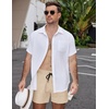 image:imageCOOFANDY Mens Casual Cotton Shorts Summer Beach 5 Inch Shorts Lightweight Drawstring Elastic Waist Chino Golf ShortsBeige