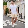 image:imageCOOFANDY Mens Casual Cotton Shorts Summer Beach 5 Inch Shorts Lightweight Drawstring Elastic Waist Chino Golf ShortsBeige