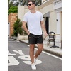 image:imageCOOFANDY Mens Casual Cotton Shorts Summer Beach 5 Inch Shorts Lightweight Drawstring Elastic Waist Chino Golf ShortsBlack