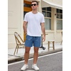 image:imageCOOFANDY Mens Casual Cotton Shorts Summer Beach 5 Inch Shorts Lightweight Drawstring Elastic Waist Chino Golf ShortsBlue