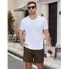 image:imageCOOFANDY Mens Casual Cotton Shorts Summer Beach 5 Inch Shorts Lightweight Drawstring Elastic Waist Chino Golf ShortsBrown