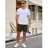 image:imageCOOFANDY Mens Casual Cotton Shorts Summer Beach 5 Inch Shorts Lightweight Drawstring Elastic Waist Chino Golf ShortsBrown