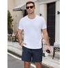 image:imageCOOFANDY Mens Casual Cotton Shorts Summer Beach 5 Inch Shorts Lightweight Drawstring Elastic Waist Chino Golf ShortsDark Blue