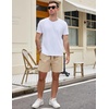 image:imageCOOFANDY Mens Casual Cotton Shorts Summer Beach 5 Inch Shorts Lightweight Drawstring Elastic Waist Chino Golf ShortsKhaki