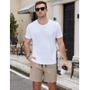 image:imageCOOFANDY Mens Casual Cotton Shorts Summer Beach 5 Inch Shorts Lightweight Drawstring Elastic Waist Chino Golf ShortsKhaki