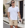 image:imageCOOFANDY Mens Casual Cotton Shorts Summer Beach 5 Inch Shorts Lightweight Drawstring Elastic Waist Chino Golf ShortsKhaki
