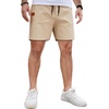 image:imageCOOFANDY Mens Casual Cotton Shorts Summer Beach 5 Inch Shorts Lightweight Drawstring Elastic Waist Chino Golf ShortsKhaki