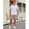 image:imageCOOFANDY Mens Casual Cotton Shorts Summer Beach 5 Inch Shorts Lightweight Drawstring Elastic Waist Chino Golf ShortsKhaki