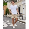 image:imageCOOFANDY Mens Casual Cotton Shorts Summer Beach 5 Inch Shorts Lightweight Drawstring Elastic Waist Chino Golf ShortsKhaki