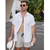 image:imageCOOFANDY Mens Casual Cotton Shorts Summer Beach 5 Inch Shorts Lightweight Drawstring Elastic Waist Chino Golf ShortsLight Grey