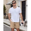 image:imageCOOFANDY Mens Casual Cotton Shorts Summer Beach 5 Inch Shorts Lightweight Drawstring Elastic Waist Chino Golf ShortsLight Tan