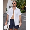 image:imageCOOFANDY Mens Casual Cotton Shorts Summer Beach 5 Inch Shorts Lightweight Drawstring Elastic Waist Chino Golf ShortsNavy Blue
