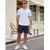 image:imageCOOFANDY Mens Casual Cotton Shorts Summer Beach 5 Inch Shorts Lightweight Drawstring Elastic Waist Chino Golf ShortsNavy Blue