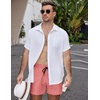 image:imageCOOFANDY Mens Casual Cotton Shorts Summer Beach 5 Inch Shorts Lightweight Drawstring Elastic Waist Chino Golf ShortsPink
