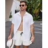 image:imageCOOFANDY Mens Casual Cotton Shorts Summer Beach 5 Inch Shorts Lightweight Drawstring Elastic Waist Chino Golf ShortsWhite