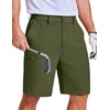 image:imageCOOFANDY Mens Casual Golf Shorts 79 Lightweight Stretch QuickDry Shorts for Hiking Work with 4 PocketsArmy Green