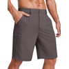 image:imageCOOFANDY Mens Casual Golf Shorts 79 Lightweight Stretch QuickDry Shorts for Hiking Work with 4 PocketsDark Gray