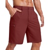image:imageCOOFANDY Mens Casual Golf Shorts 79 Lightweight Stretch QuickDry Shorts for Hiking Work with 4 PocketsRed