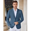 image:imageCOOFANDY Mens Casual Knit Blazer Stretch Slim Fit Sport Coat Two Button Lightweight Suit JacketsBlue