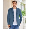 image:imageCOOFANDY Mens Casual Knit Blazer Stretch Slim Fit Sport Coat Two Button Lightweight Suit JacketsBlue