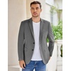 image:imageCOOFANDY Mens Casual Knit Blazer Stretch Slim Fit Sport Coat Two Button Lightweight Suit JacketsDark Grey