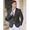 image:imageCOOFANDY Mens Casual Knit Blazer Stretch Slim Fit Sport Coat Two Button Lightweight Suit JacketsDark Heather Grey