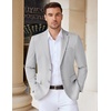 image:imageCOOFANDY Mens Casual Knit Blazer Stretch Slim Fit Sport Coat Two Button Lightweight Suit JacketsLight Heather Grey