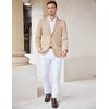image:imageCOOFANDY Mens Casual Knit Blazer Stretch Slim Fit Sport Coat Two Button Lightweight Suit JacketsLight Khaki
