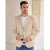image:imageCOOFANDY Mens Casual Knit Blazer Stretch Slim Fit Sport Coat Two Button Lightweight Suit JacketsLight Khaki