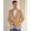 image:imageCOOFANDY Mens Casual Knit Blazer Stretch Slim Fit Sport Coat Two Button Lightweight Suit JacketsLight Tan