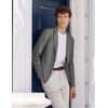 image:imageCOOFANDY Mens Casual Linen Blazer Lightweight Regular Fit Sport Coat One Button Suit JacketDark Grey