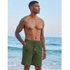 image:imageCOOFANDY Mens Casual Linen Shorts Elastic Waist Drawstring Loose Fit Summer Beach Vacation Shorts with PocketsArmy Green