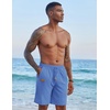 image:imageCOOFANDY Mens Casual Linen Shorts Elastic Waist Drawstring Loose Fit Summer Beach Vacation Shorts with PocketsBlue